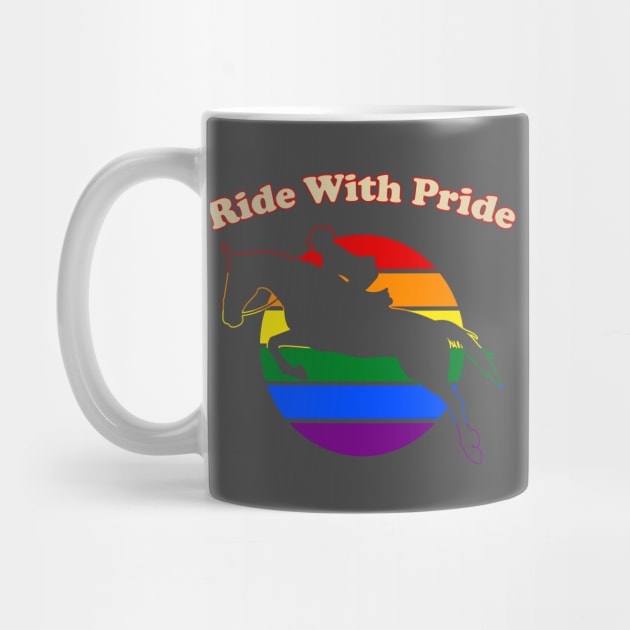 Ride With Pride - LGBTQ Retro Sunset Hunter Jumper by Nuclear Red Headed Mare